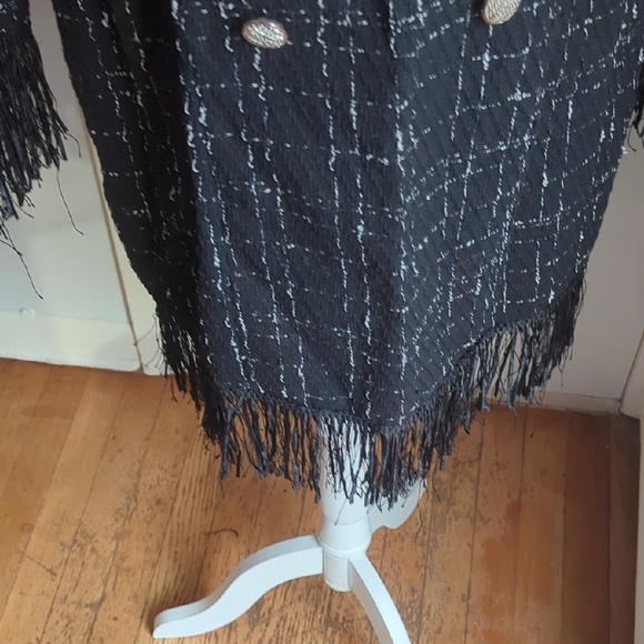 SHEIN Elegant Black and White Tweed Midi Dress - Picture 7 of 12